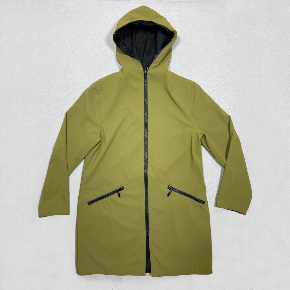 Mycra Pac Rain Coat Jacket Women 0 Reversible‎ Green Hooded Full Zip Gorp
